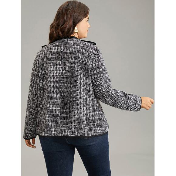 NWT BloomChic Tweed Pocket Button Jacket Gray Women’s Plus 18/20 Academia - Picture 3 of 10
